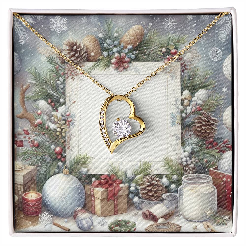 Christmas Background 079 - 18k Yellow Gold Finish Forever Love Necklace