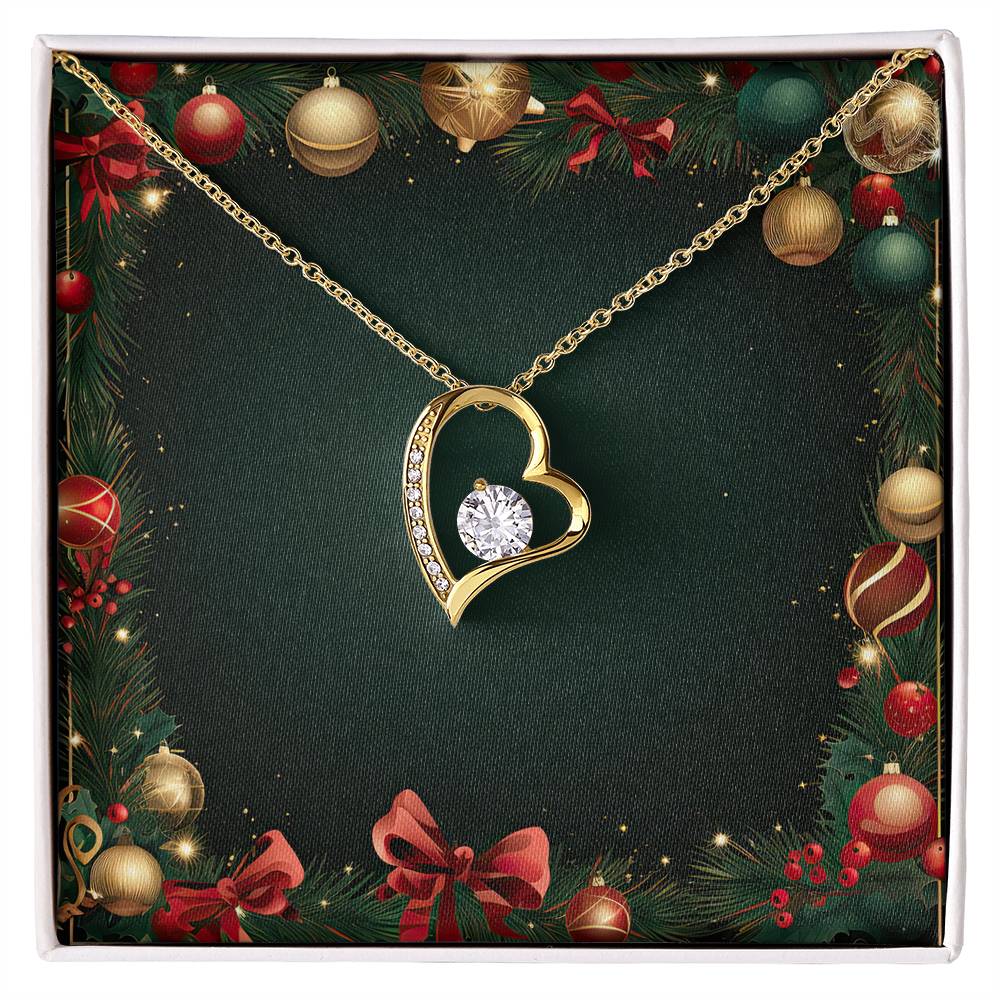 Christmas Background 066 - 18k Yellow Gold Finish Forever Love Necklace