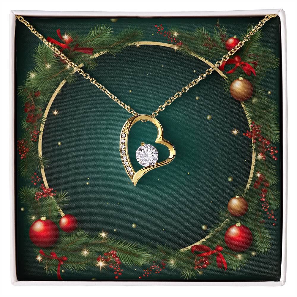 Christmas Background 069 - 18k Yellow Gold Finish Forever Love Necklace