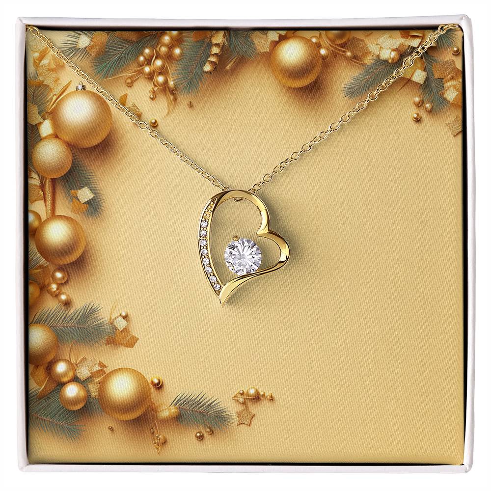 Christmas Background 059 - 18k Yellow Gold Finish Forever Love Necklace
