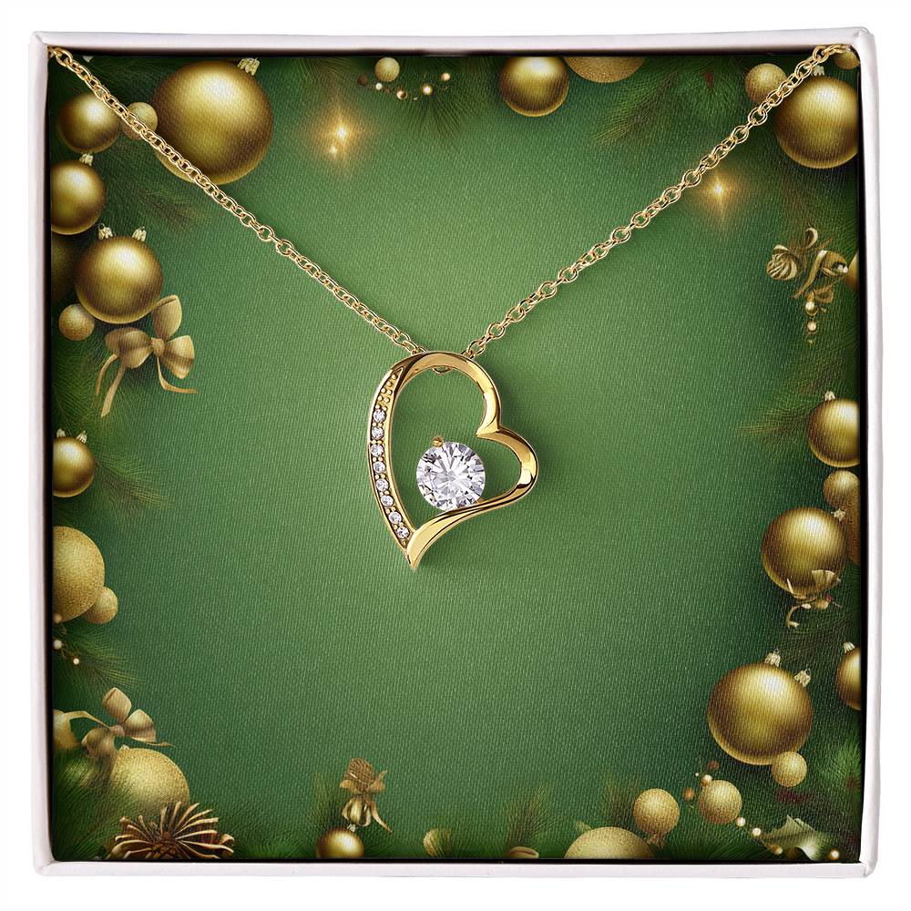 Christmas Background 042 - 18k Yellow Gold Finish Forever Love Necklace