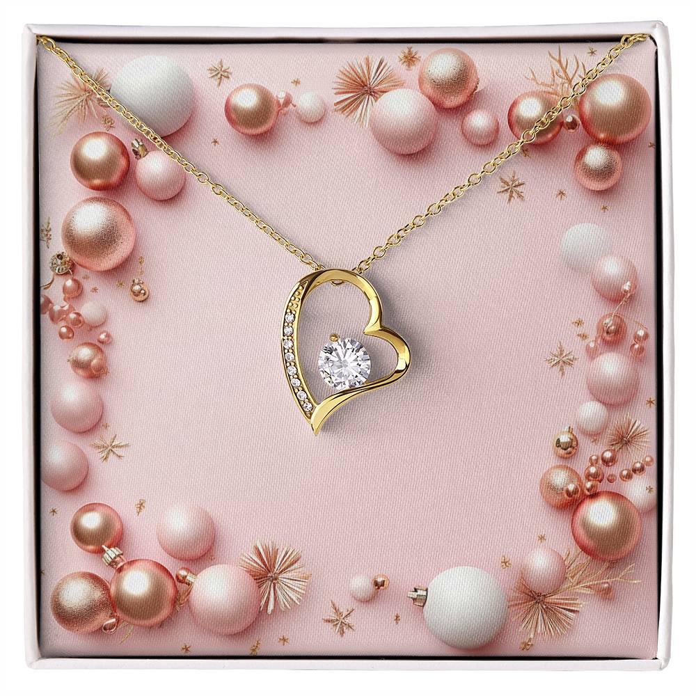 Christmas Background 060 - 18k Yellow Gold Finish Forever Love Necklace
