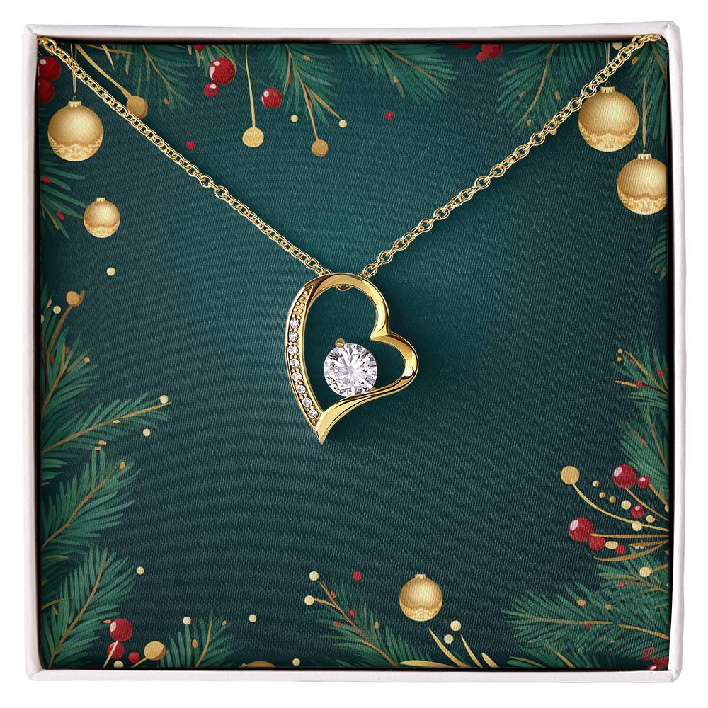 Christmas Background 045 - 18k Yellow Gold Finish Forever Love Necklace