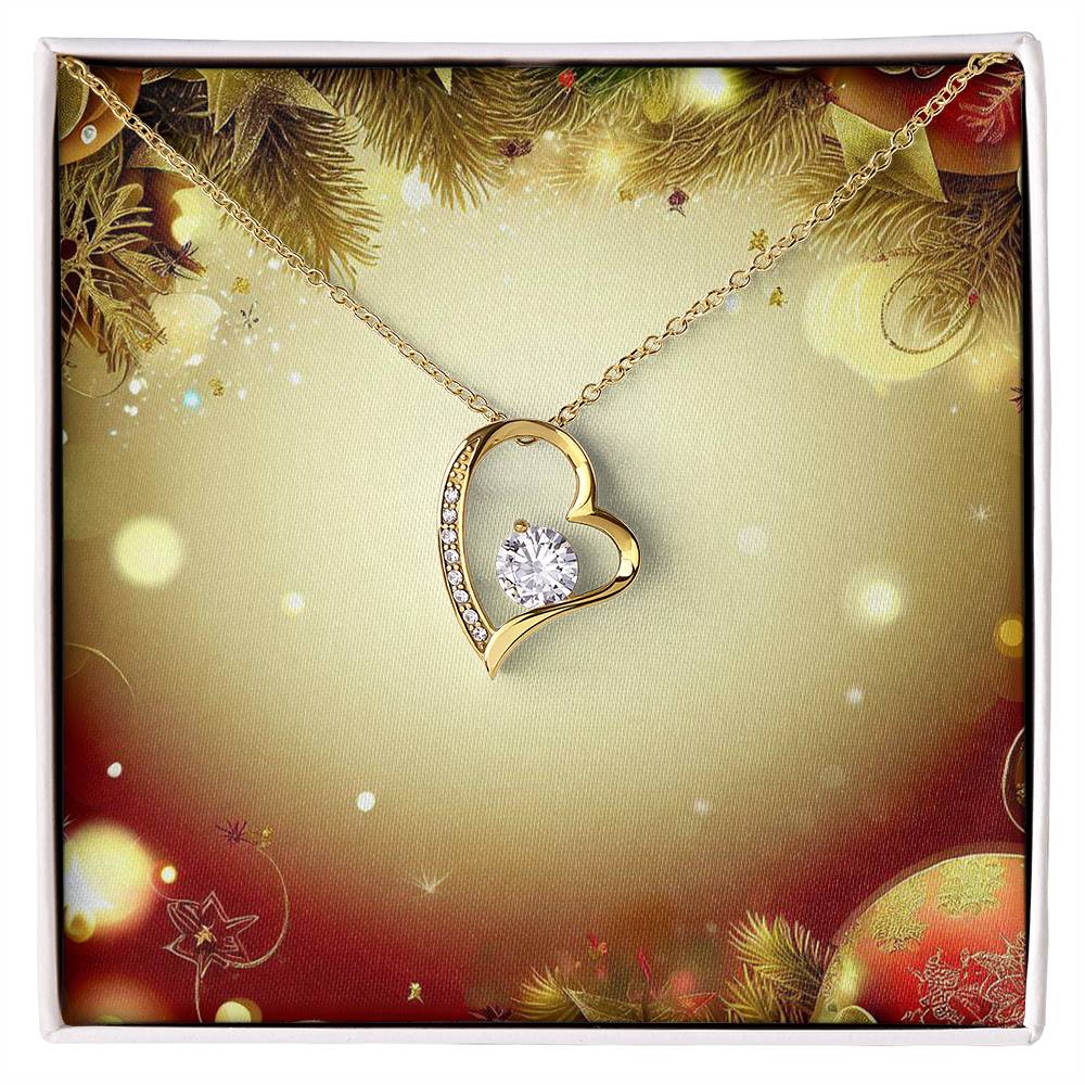 Christmas Background 100 - 18k Yellow Gold Finish Forever Love Necklace