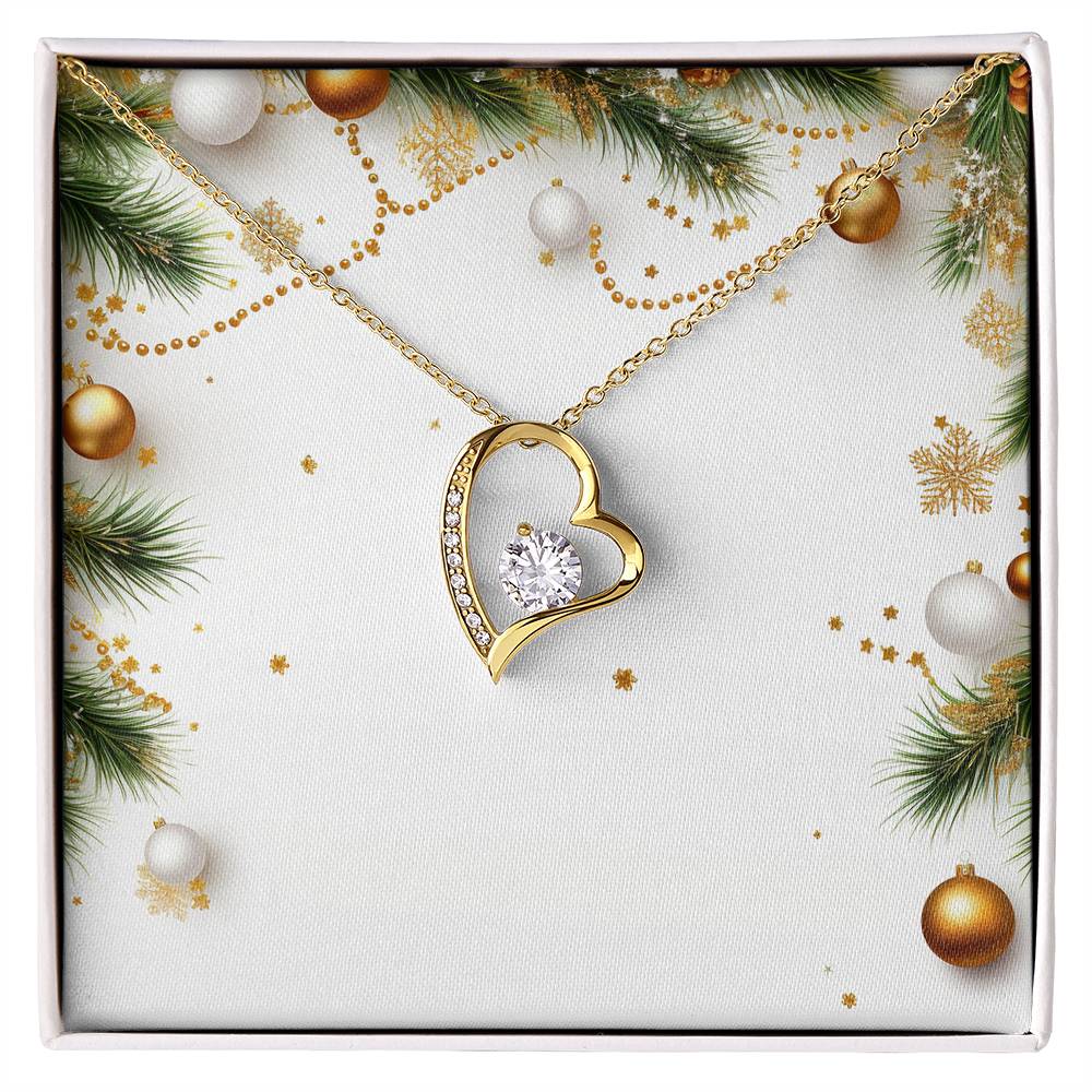 Christmas Background 048 - 18k Yellow Gold Finish Forever Love Necklace