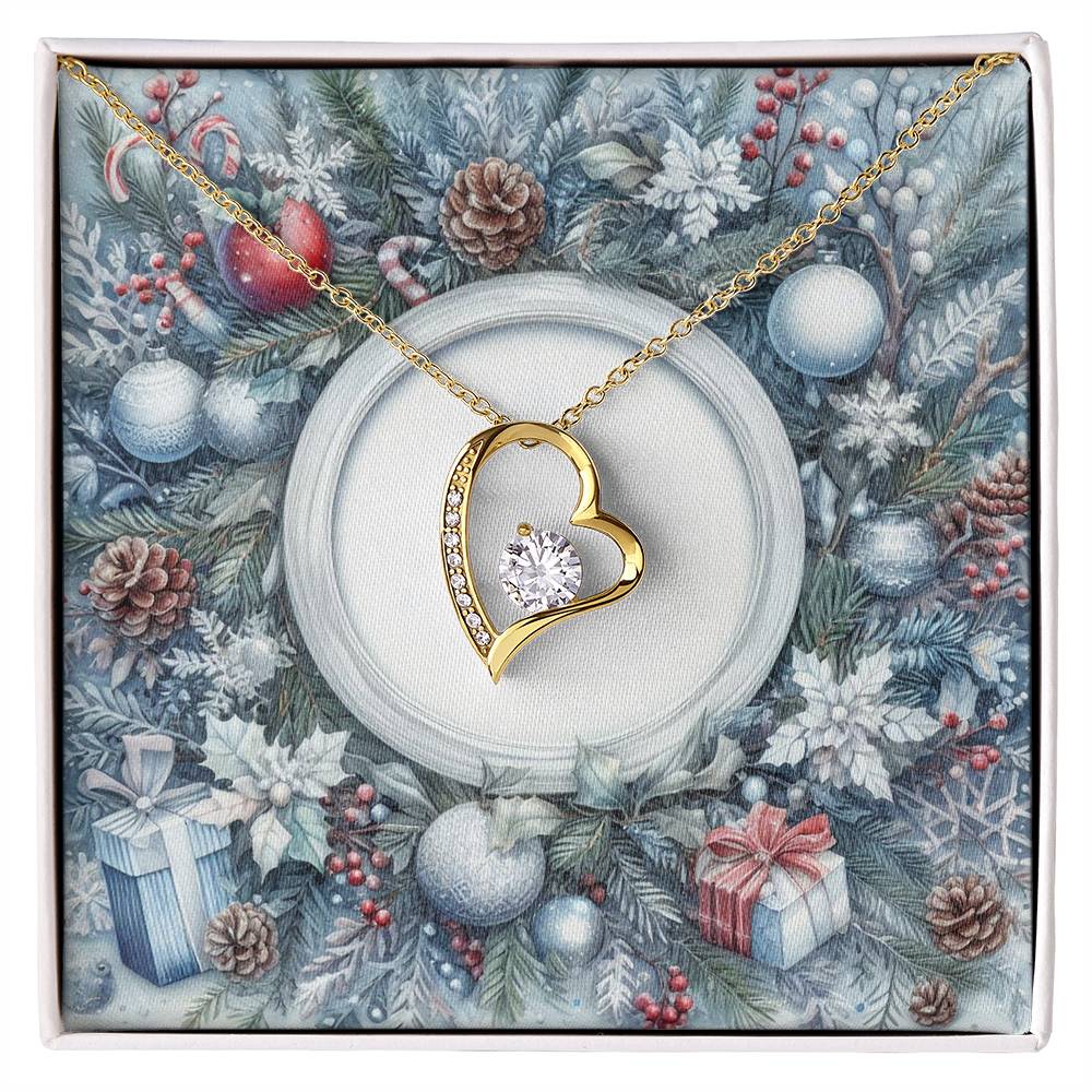 Christmas Background 088 - 18k Yellow Gold Finish Forever Love Necklace
