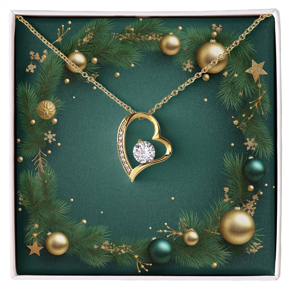 Christmas Background 035 - 18k Yellow Gold Finish Forever Love Necklace