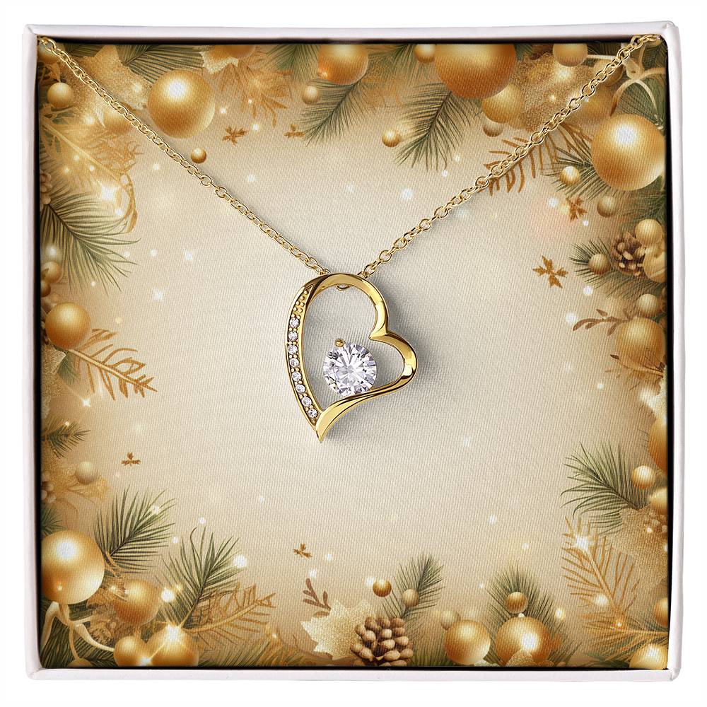 Christmas Background 051 - 18k Yellow Gold Finish Forever Love Necklace