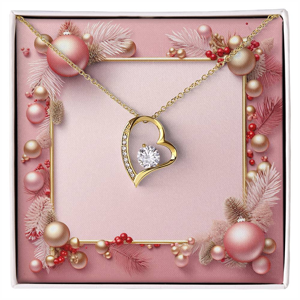 Christmas Background 002 - 18k Yellow Gold Finish Forever Love Necklace