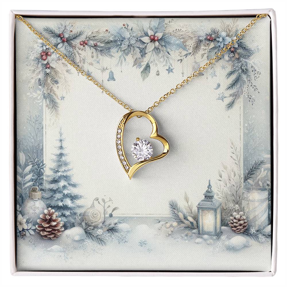 Christmas Background 084 - 18k Yellow Gold Finish Forever Love Necklace