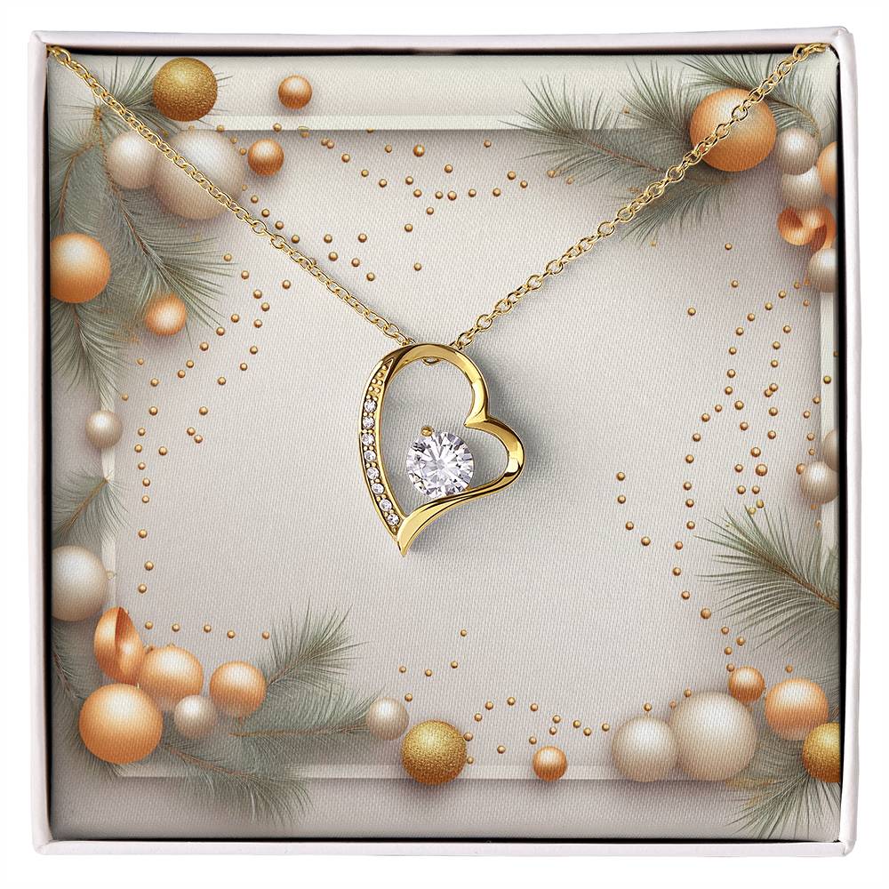 Christmas Background 039 - 18k Yellow Gold Finish Forever Love Necklace