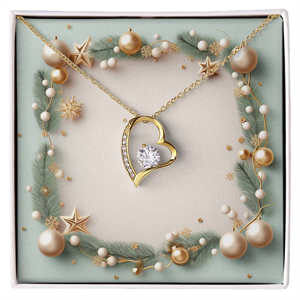 Christmas Background 001 - 18k Yellow Gold Finish Forever Love Necklace