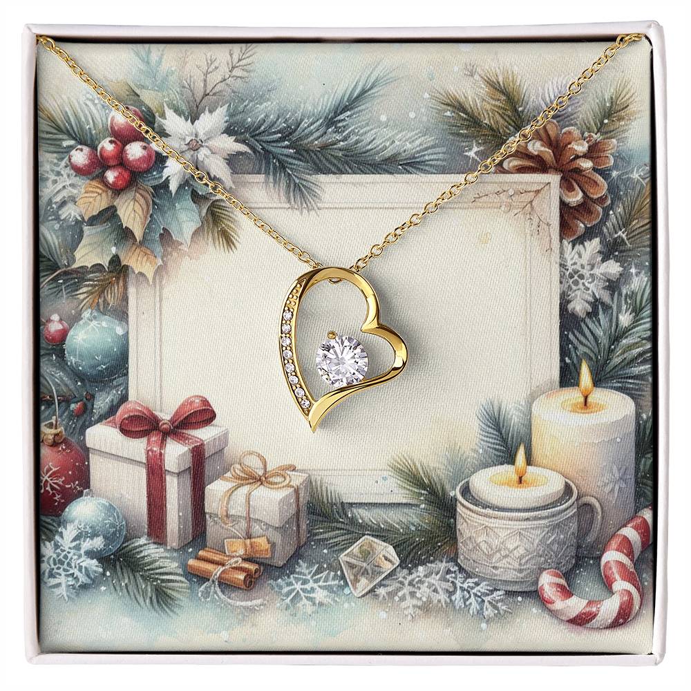 Christmas Background 078 - 18k Yellow Gold Finish Forever Love Necklace