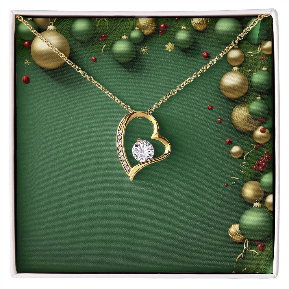 Christmas Background 027 - 18k Yellow Gold Finish Forever Love Necklace