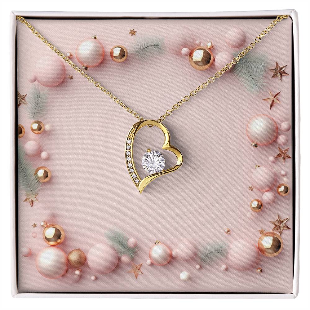 Christmas Background 026 - 18k Yellow Gold Finish Forever Love Necklace
