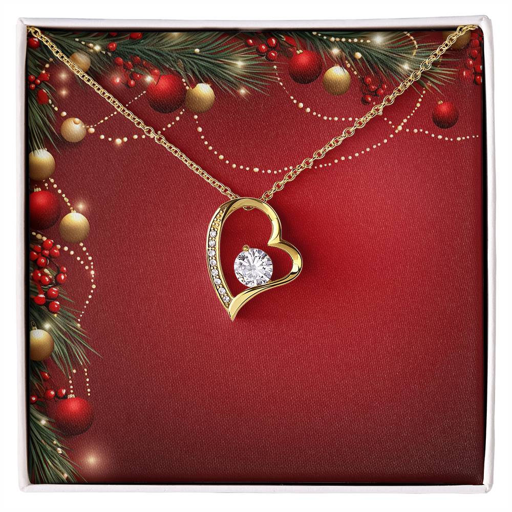 Christmas Background 046 - 18k Yellow Gold Finish Forever Love Necklace