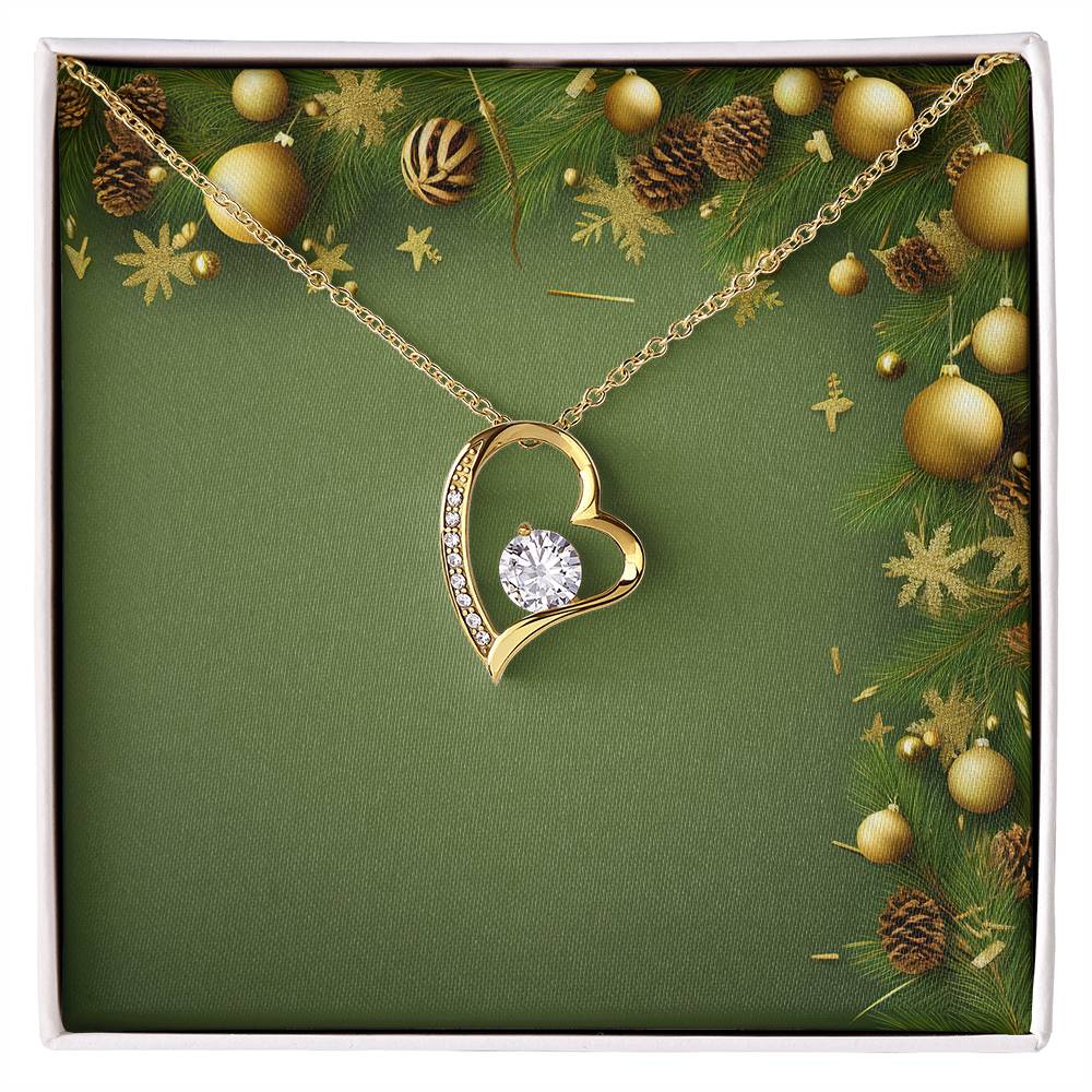 Christmas Background 061 - 18k Yellow Gold Finish Forever Love Necklace