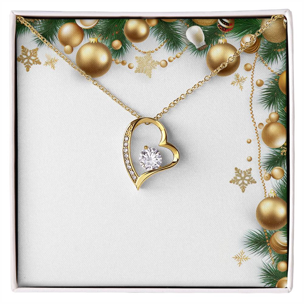 Christmas Background 012 - 18k Yellow Gold Finish Forever Love Necklace