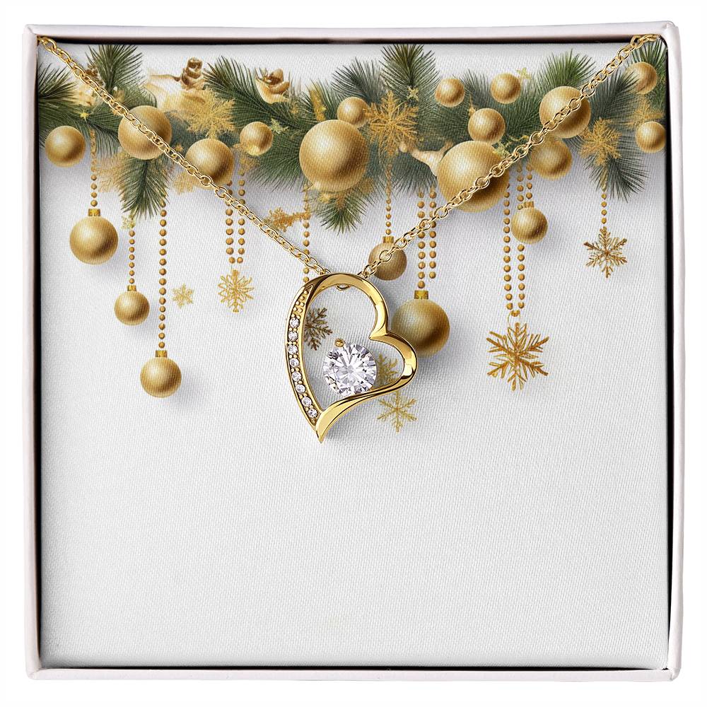 Christmas Background 043 - 18k Yellow Gold Finish Forever Love Necklace