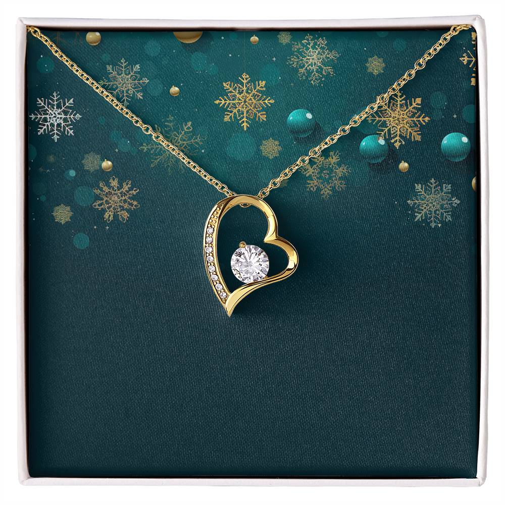 Christmas Background 016 - 18k Yellow Gold Finish Forever Love Necklace