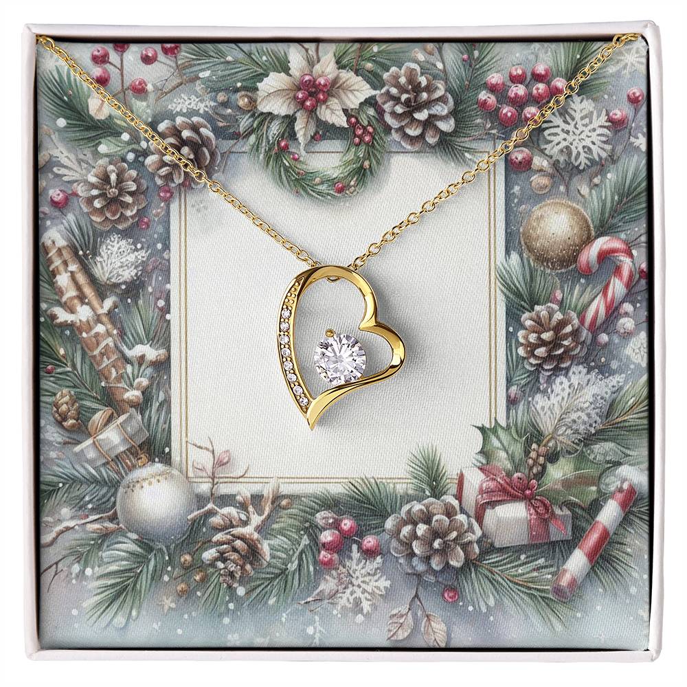 Christmas Background 077 - 18k Yellow Gold Finish Forever Love Necklace