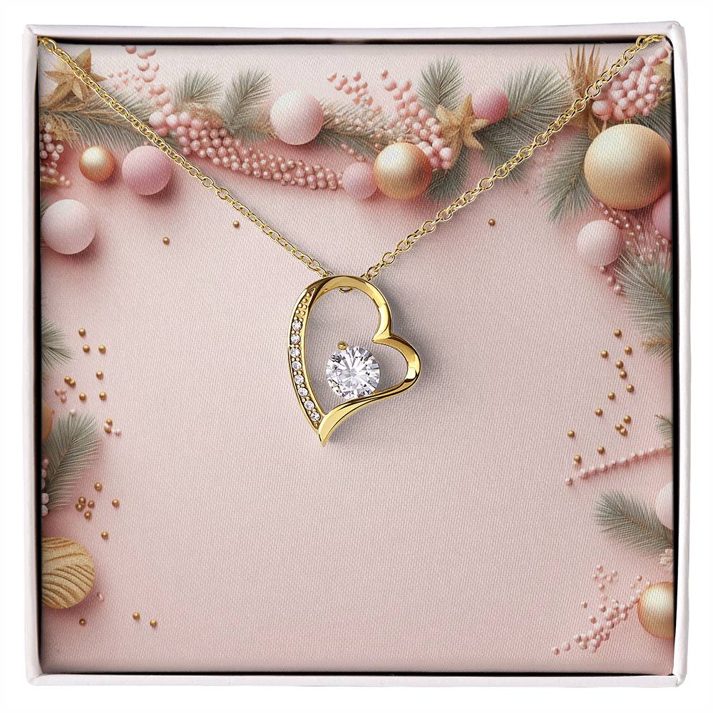 Christmas Background 025 - 18k Yellow Gold Finish Forever Love Necklace