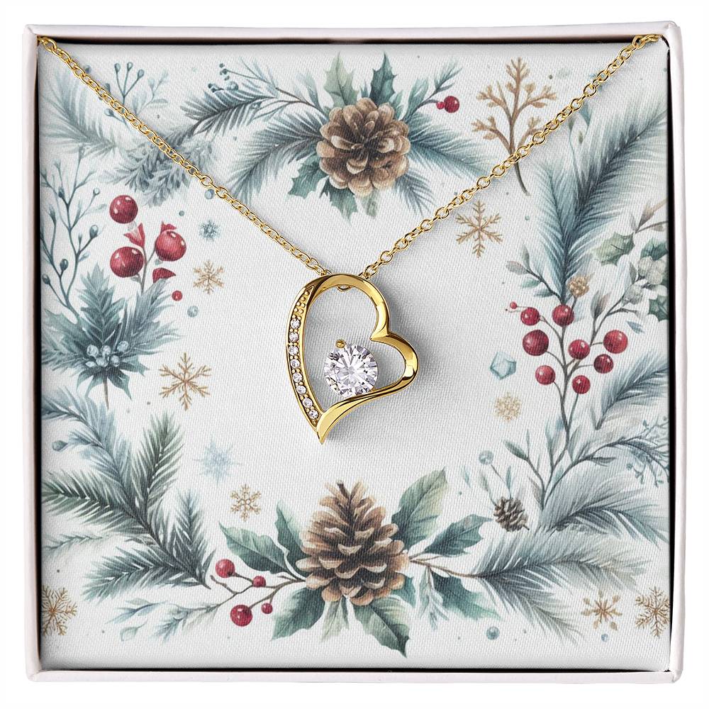 Christmas Background 092 - 18k Yellow Gold Finish Forever Love Necklace