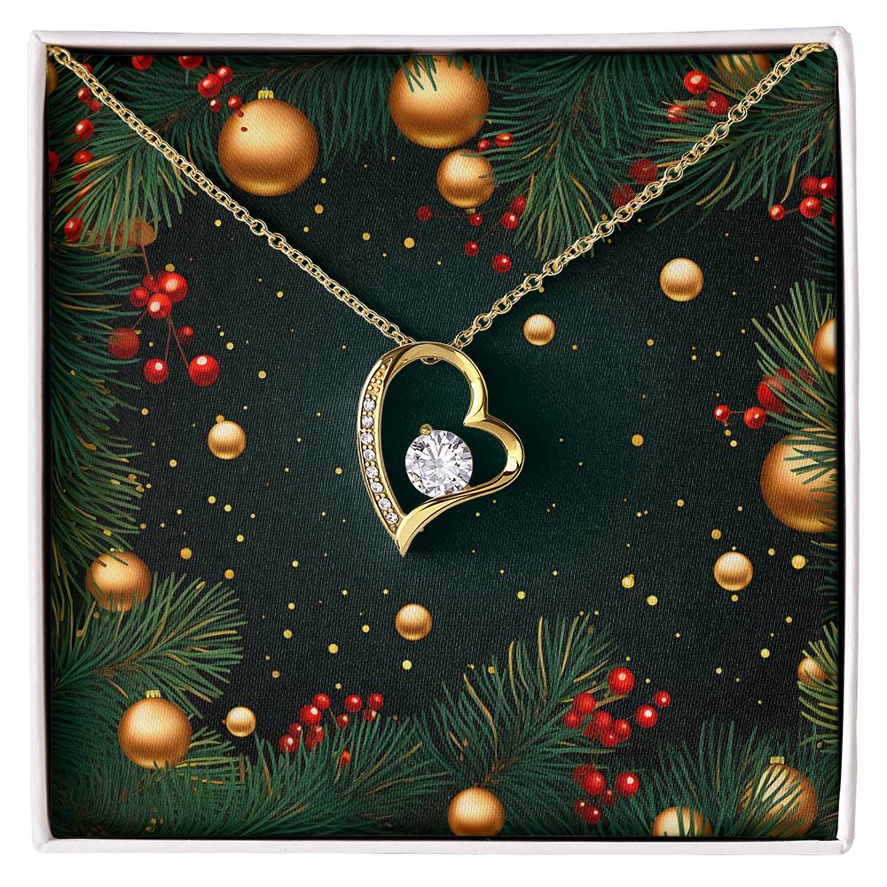 Christmas Background 118 - 18k Yellow Gold Finish Forever Love Necklace