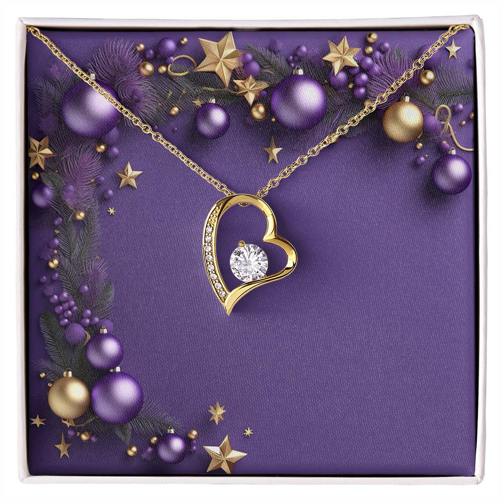 Christmas Background 021 - 18k Yellow Gold Finish Forever Love Necklace