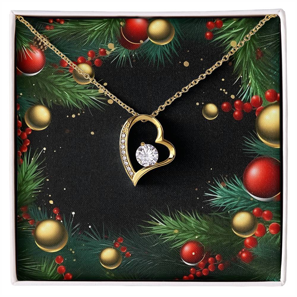 Christmas Background 125 - 18k Yellow Gold Finish Forever Love Necklace