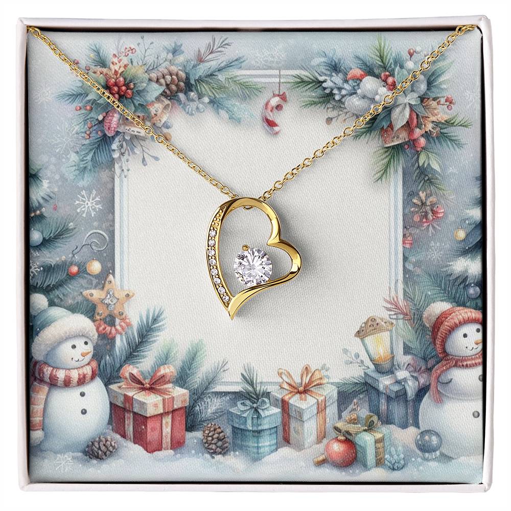 Christmas Background 093 - 18k Yellow Gold Finish Forever Love Necklace