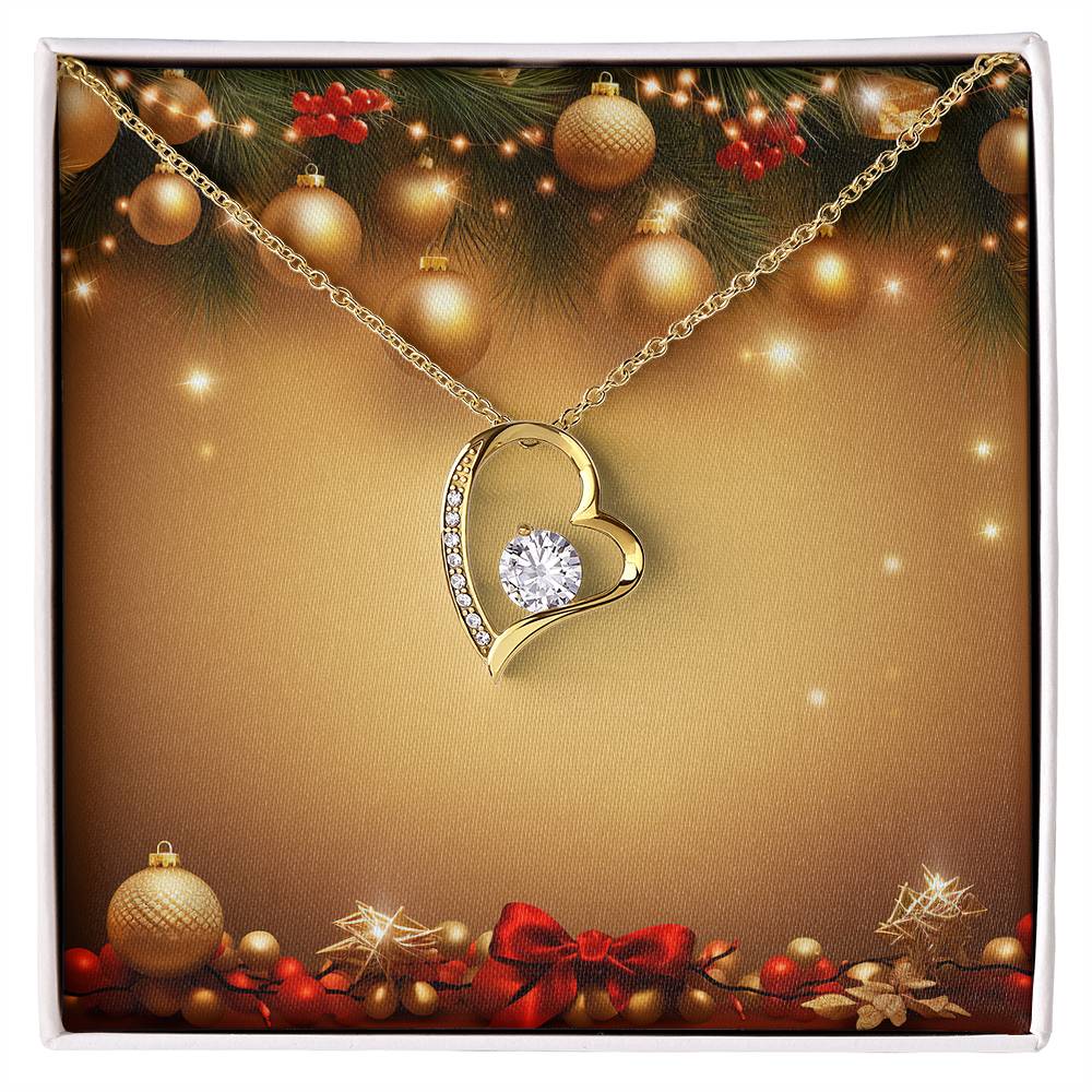 Christmas Background 006 - 18k Yellow Gold Finish Forever Love Necklace