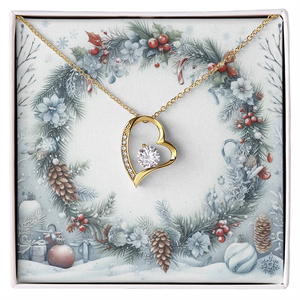 Christmas Background 082 - 18k Yellow Gold Finish Forever Love Necklace