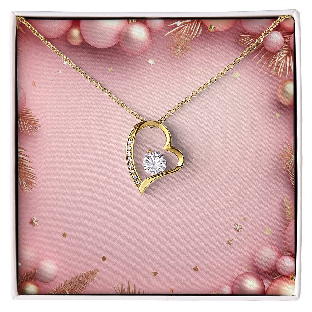 Christmas Background 005 - 18k Yellow Gold Finish Forever Love Necklace