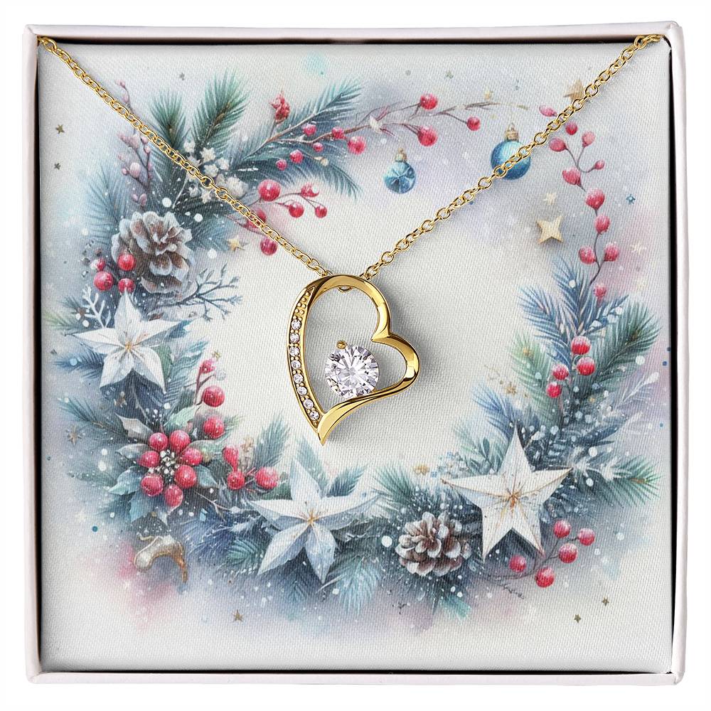 Christmas Background 094 - 18k Yellow Gold Finish Forever Love Necklace