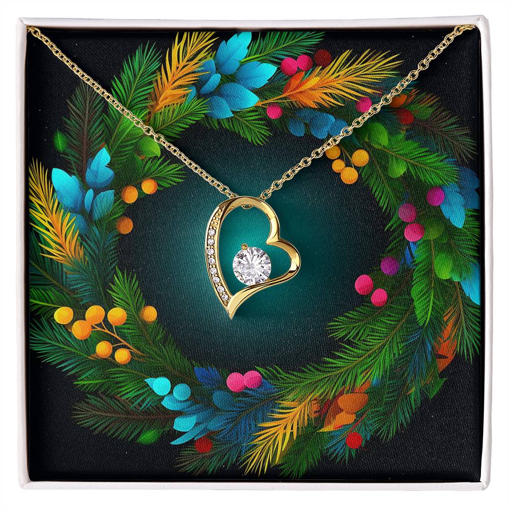 Christmas Background 122 - 18k Yellow Gold Finish Forever Love Necklace