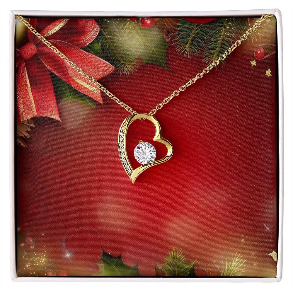 Christmas Background 095 - 18k Yellow Gold Finish Forever Love Necklace