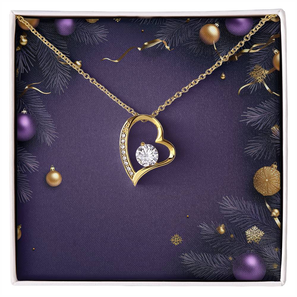Christmas Background 065 - 18k Yellow Gold Finish Forever Love Necklace