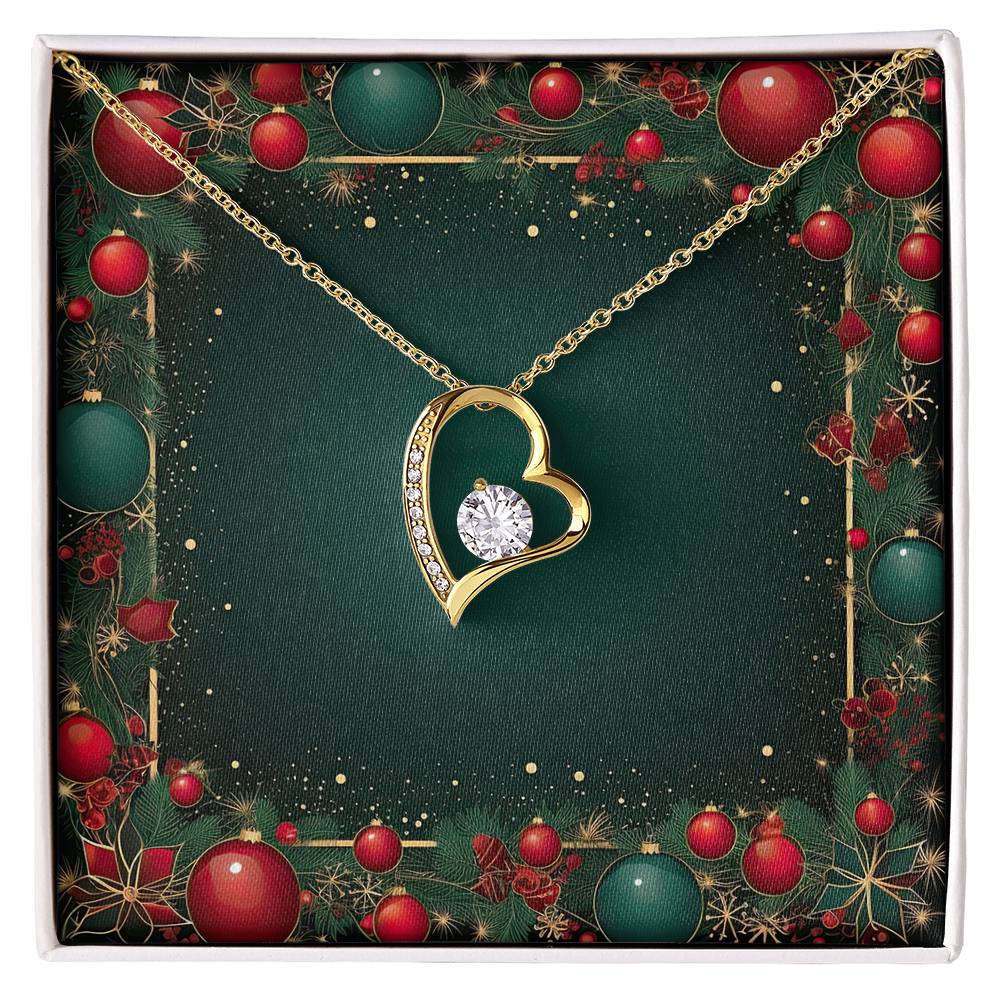 Christmas Background 070 - 18k Yellow Gold Finish Forever Love Necklace