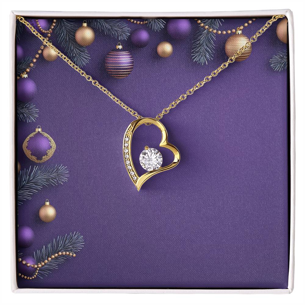 Christmas Background 019 - 18k Yellow Gold Finish Forever Love Necklace