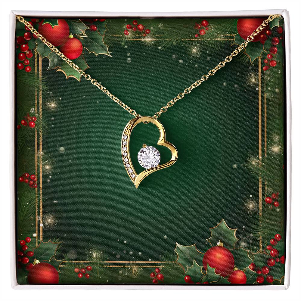 Christmas Background 067 - 18k Yellow Gold Finish Forever Love Necklace