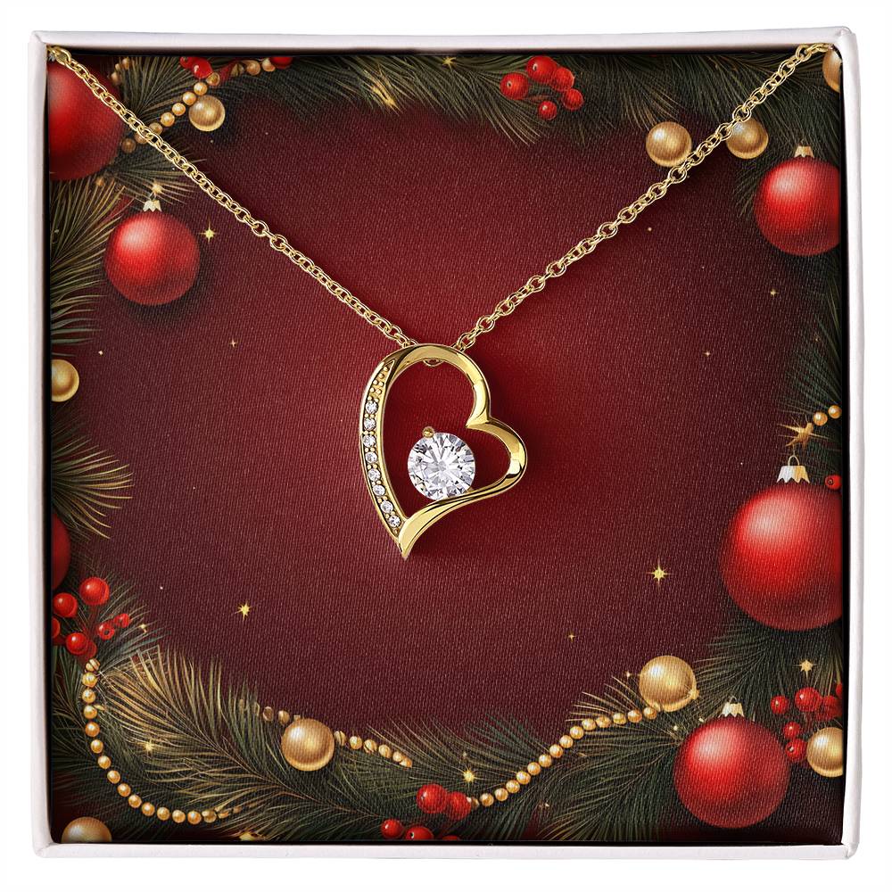 Christmas Background 036 - 18k Yellow Gold Finish Forever Love Necklace