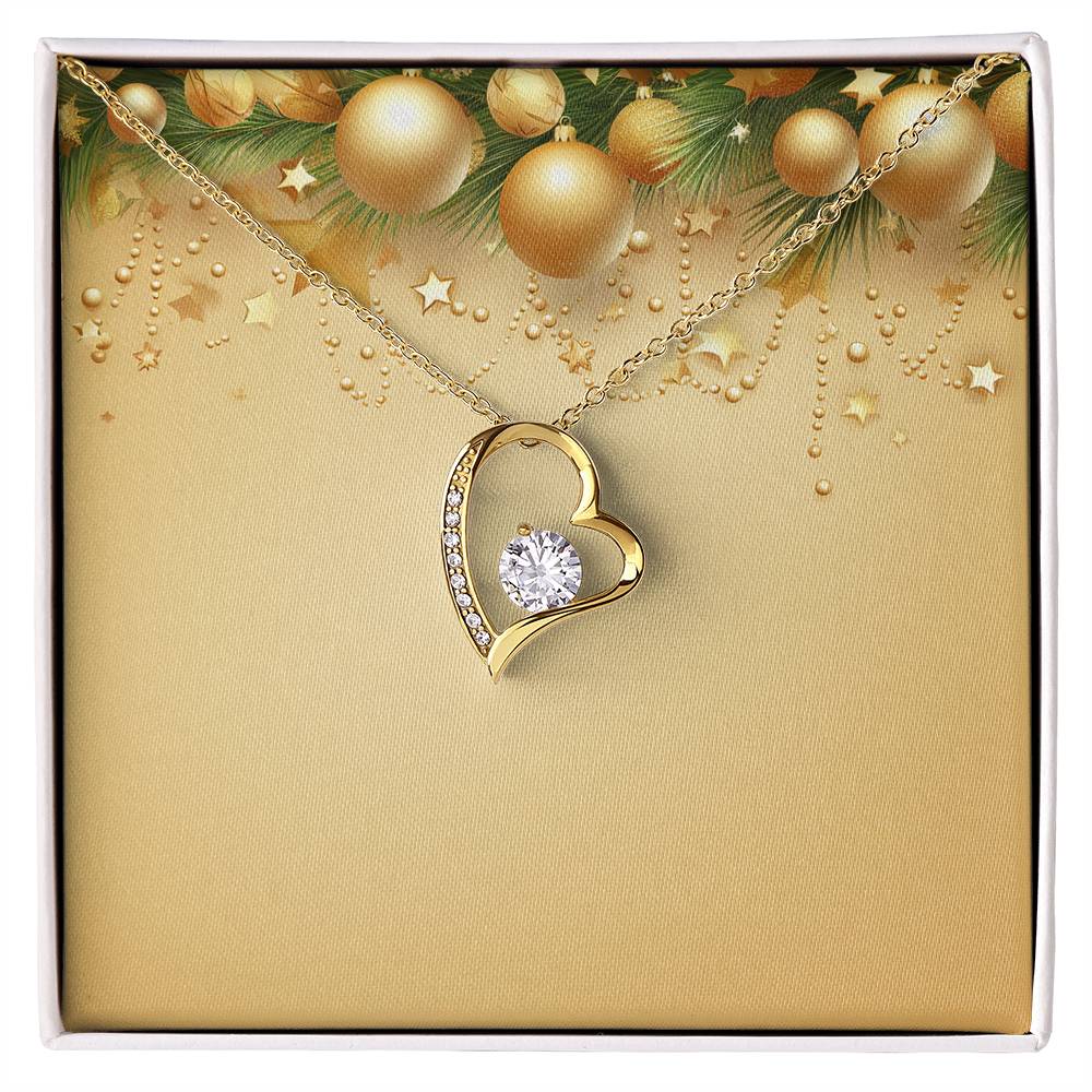 Christmas Background 050 - 18k Yellow Gold Finish Forever Love Necklace
