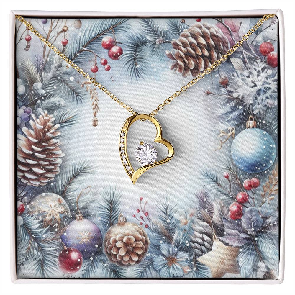Christmas Background 080 - 18k Yellow Gold Finish Forever Love Necklace