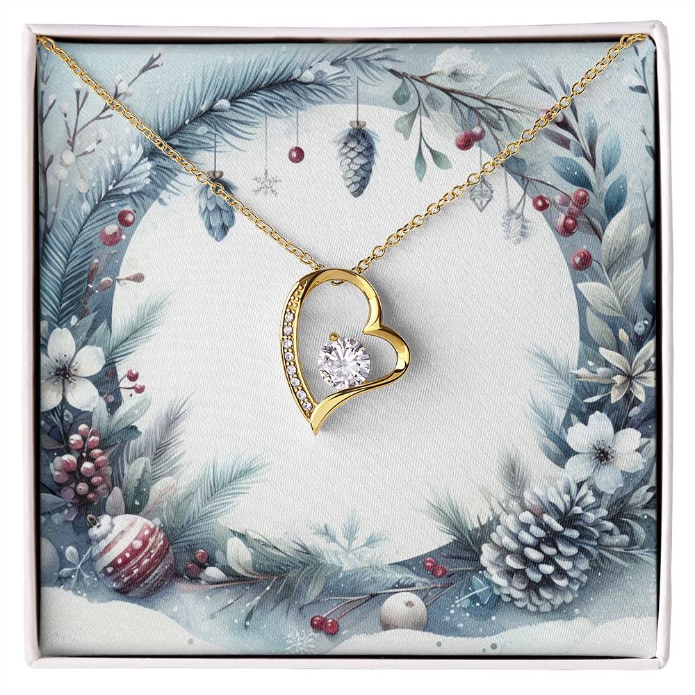 Christmas Background 090 - 18k Yellow Gold Finish Forever Love Necklace