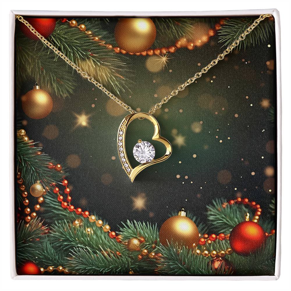 Christmas Background 119 - 18k Yellow Gold Finish Forever Love Necklace