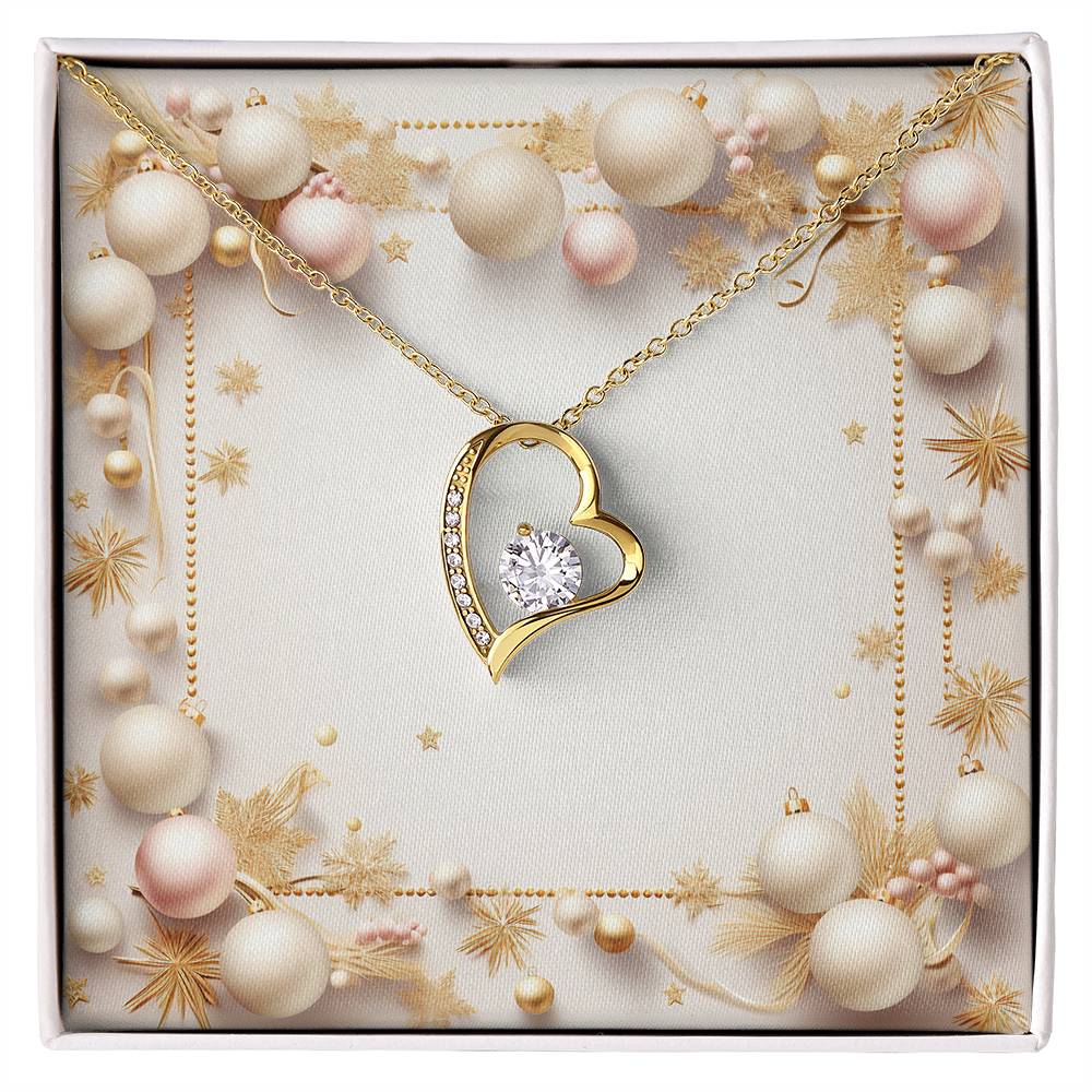Christmas Background 022 - 18k Yellow Gold Finish Forever Love Necklace