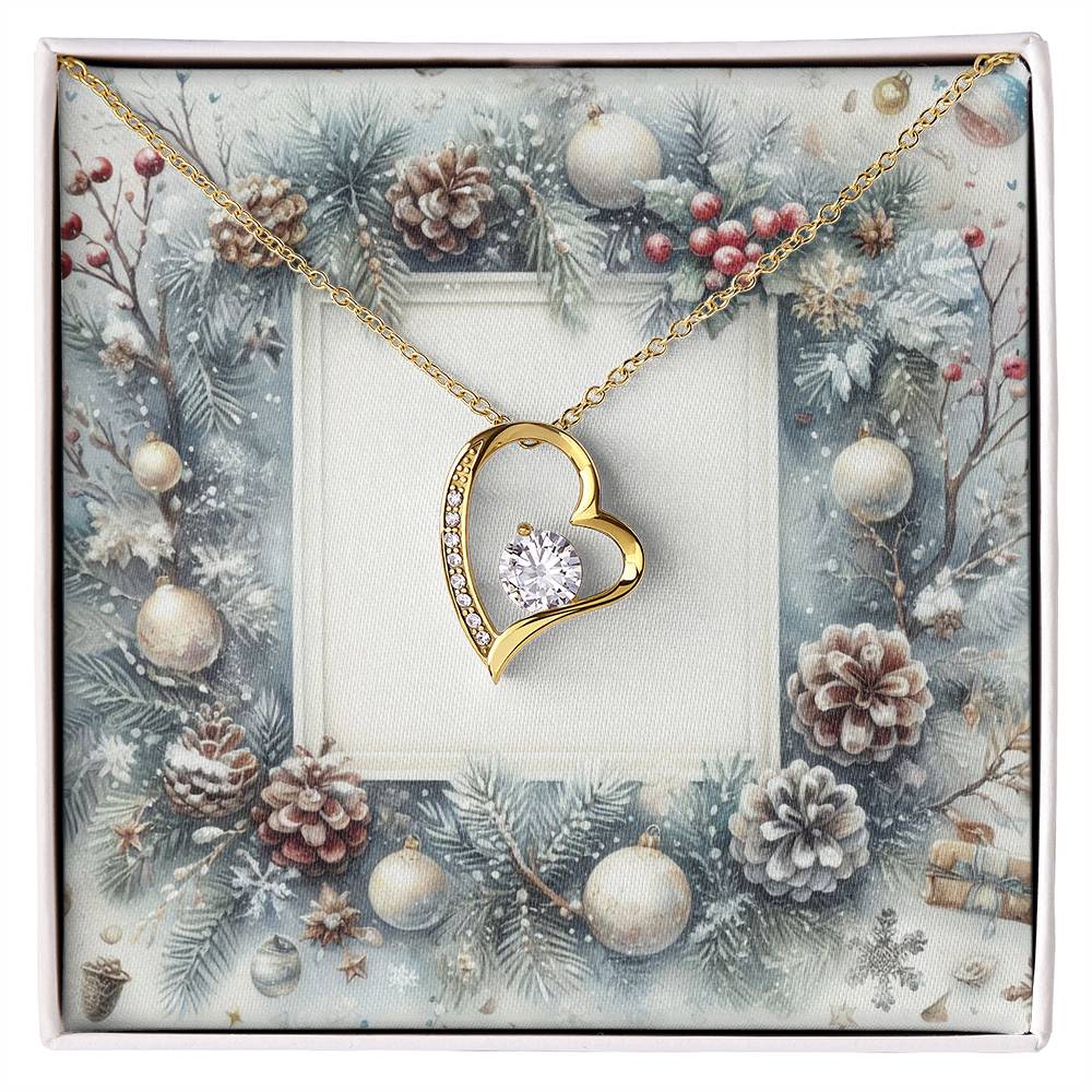 Christmas Background 081 - 18k Yellow Gold Finish Forever Love Necklace