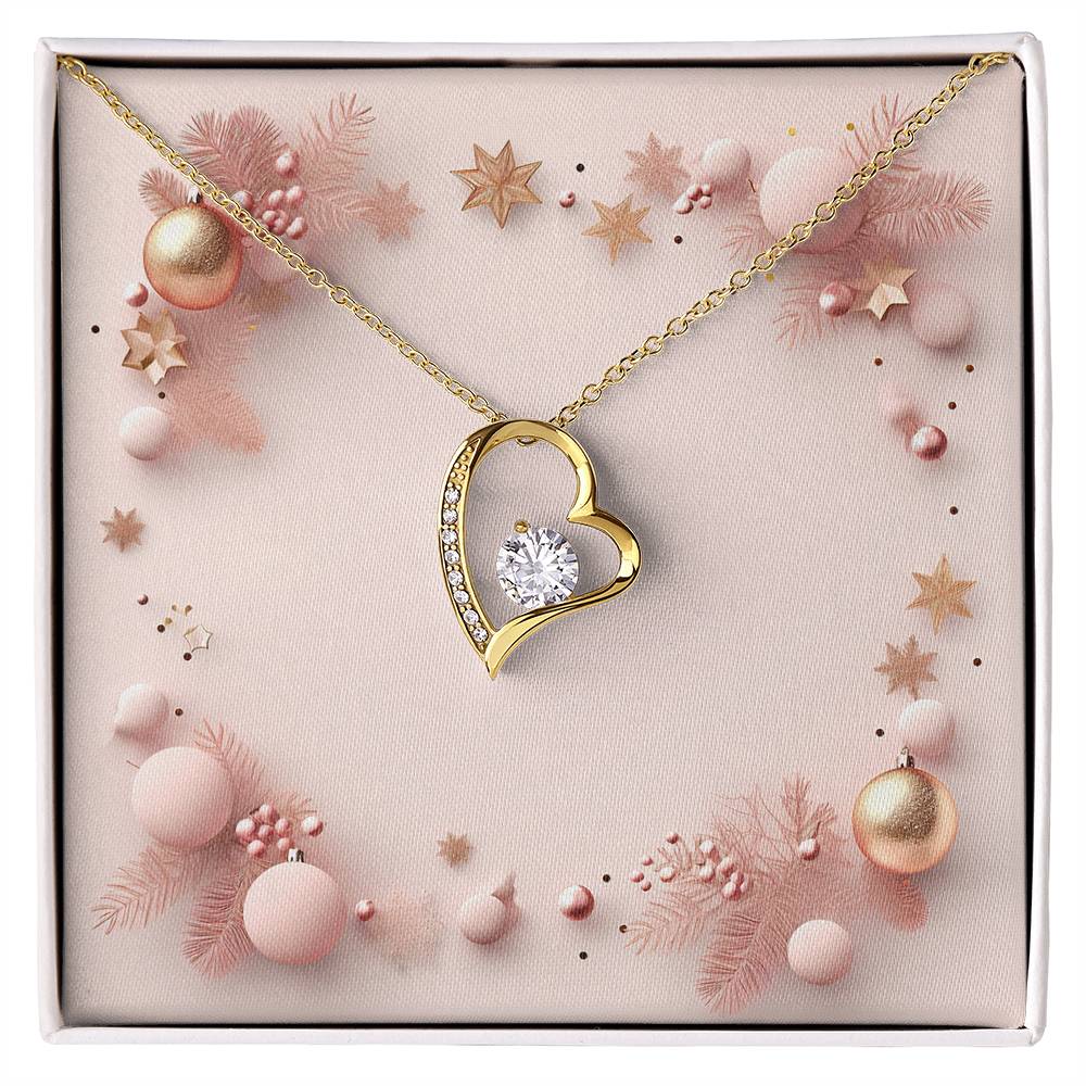 Christmas Background 055 - 18k Yellow Gold Finish Forever Love Necklace
