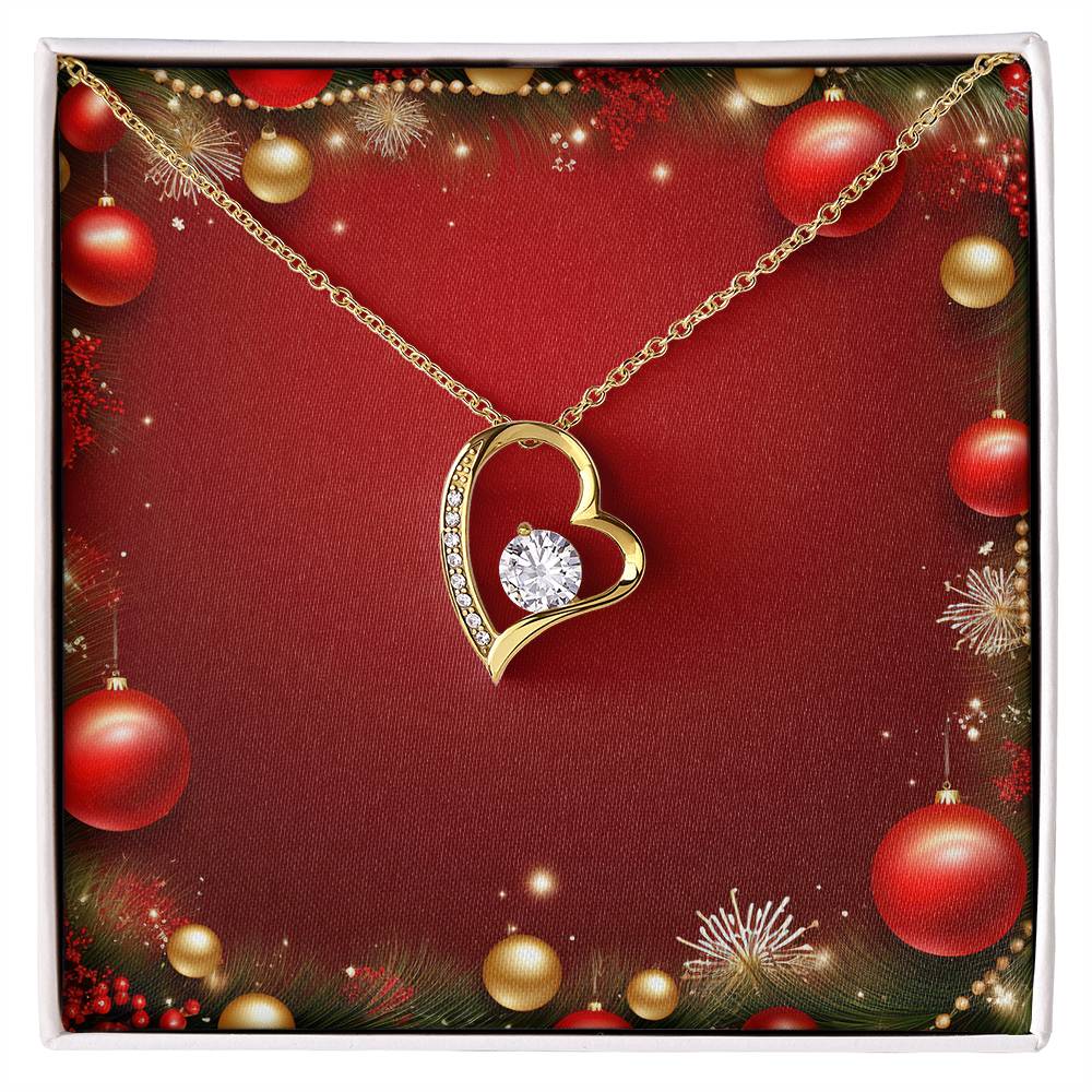 Christmas Background 011 - 18k Yellow Gold Finish Forever Love Necklace